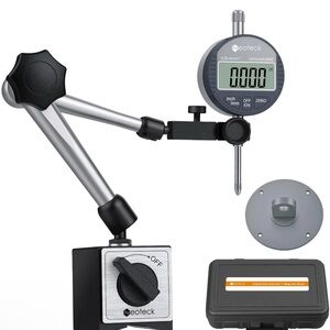Neoteck Digital Dial Indicator Magnetic Base Gauge 132 lbs Measure 0-1”/0.0005"
